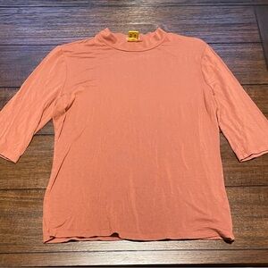 Coral Mock Neck Top